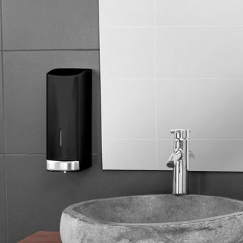 AIR-WOLF | Dozownik mydła & płynu dezynfekującego z przyciskiem - 1200ml - Stal nierdzewna - Czarny - Prime Gastro