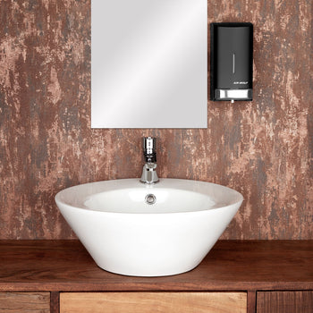 AIR-WOLF | Dozownik mydła & płynu dezynfekującego z przyciskiem - 800ml - Stal nierdzewna - Czarny - Prime Gastro