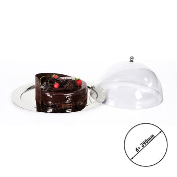 (4 sztuki) Taca do serwowania ze stali nierdzewnej - Ø 390 mm - polerowana - Prime Gastro