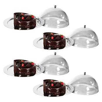 (4 sztuki) Taca do serwowania ze stali nierdzewnej - Ø 390 mm - polerowana - Prime Gastro