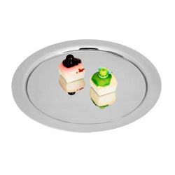 (4 sztuki) Taca do serwowania ze stali nierdzewnej - Ø 500 mm - polerowana