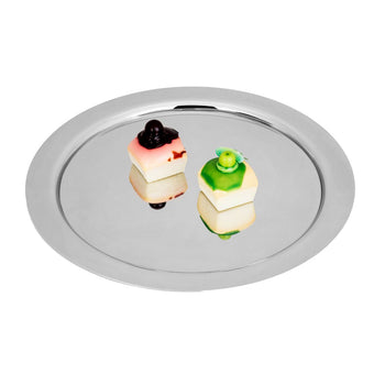 (4 sztuki) Taca do serwowania ze stali nierdzewnej - Ø 500 mm - polerowana - Prime Gastro