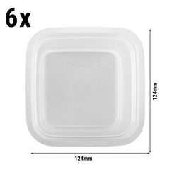(6 szt.) CAMBRO | CAMSQUARES® - Pokrywka do FreshPro - do 0,47 litra i 0,9 litra - przezroczysta