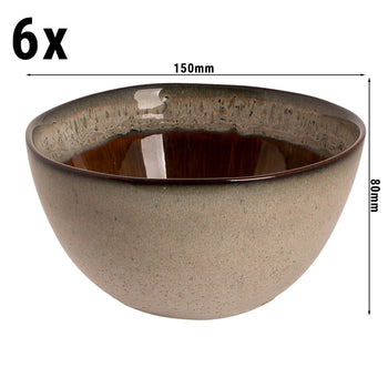(6 sztuk) Hazelton - Miska - Ø 15 cm - Brązowy - Prime Gastro