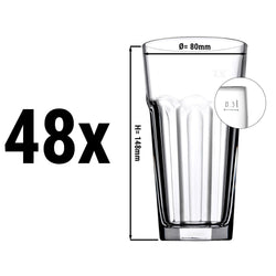 (12 sztuk) CASABLANCA - szklanka do soków i long drinków - 365 cm3 - skalibrowana na 0,3 litra