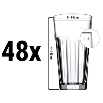 (12 sztuk) CASABLANCA - szklanka do soków i long drinków - 365 cm3 - skalibrowana na 0,3 litra