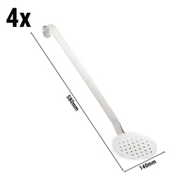 (4 sztuki) łyżka cedzakowa - Ø 140 mm - długość uchwytu: 440 mm