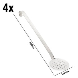 (4 sztuki) Łyżka cedzakowa - Ø 160 mm - długość uchwytu: 500 mm