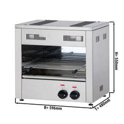 Gazowy piekarnik do pity / salamander gastronomiczny INFRAROT - 3,3 kW - 2 palniki