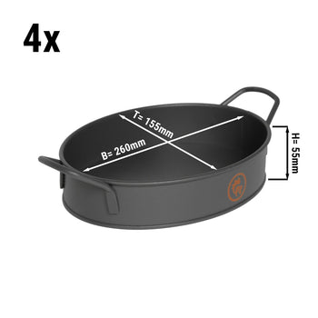 (4 sztuki) Kosz do serwowania / kosz do prezentacji - z 2 uchwytami - Prime Gastro