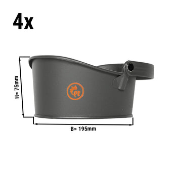 (4 sztuki) Kosz do serwowania / kosz do prezentacji - z 1 uchwytem - Prime Gastro