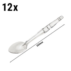 (12 pcs) CAMBRO | CAMWEAR® - Polycarbonate Side Dish Spoon - 330 mm - Transparent