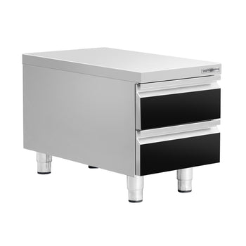 Szafka szufladowa - czarny tytan - 400x660mm - 2 szuflady - Prime Gastro