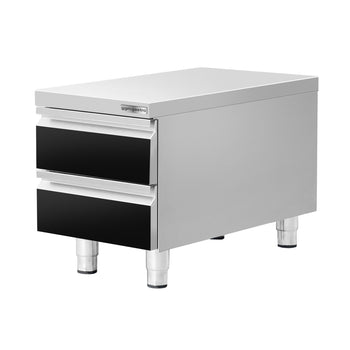 Szafka szufladowa - czarny tytan - 400x660mm - 2 szuflady - Prime Gastro