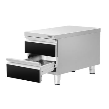 Szafka szufladowa - czarny tytan - 400x660mm - 2 szuflady - Prime Gastro