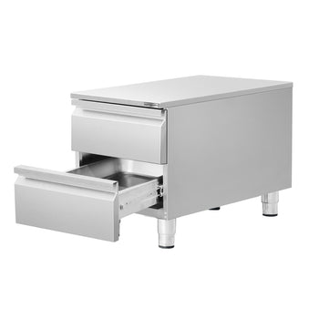 Szafka szufladowa - stal nierdzewna - 400x660mm - 2 szuflady - Prime Gastro