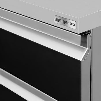 Szafka szufladowa - czarny tytan - 400x660mm - 2 szuflady - Prime Gastro