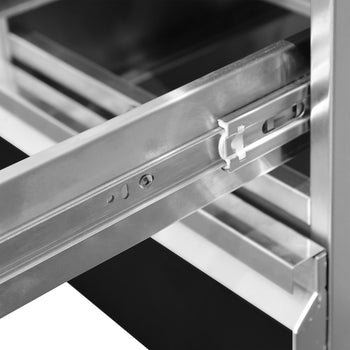 Szafka szufladowa - czarny tytan - 400x660mm - 2 szuflady - Prime Gastro