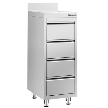 Szafka szufladowa PREMIUM - z 4 szufladami i panelem tylnym - 400x600mm - Prime Gastro