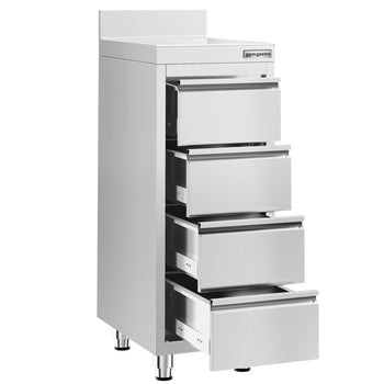 Szafka szufladowa PREMIUM - z 4 szufladami i panelem tylnym - 400x600mm - Prime Gastro