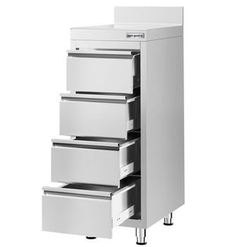 Szafka szufladowa PREMIUM - z 4 szufladami i panelem tylnym - 400x600mm - Prime Gastro