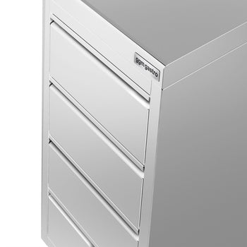 Szafka szufladowa PREMIUM - z 4 szufladami i panelem tylnym - 400x600mm - Prime Gastro