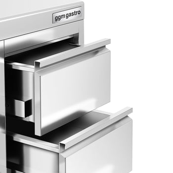 Szafka szufladowa PREMIUM - z 4 szufladami i panelem tylnym - 400x600mm - Prime Gastro