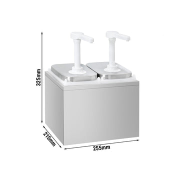 Dozownik do sosów - 2x 2 litry - włącznie z podstawą ze stali nierdzewnej - Prime Gastro