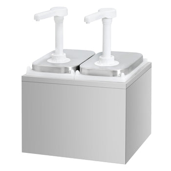 Dozownik do sosów - 2x 2 litry - włącznie z podstawą ze stali nierdzewnej - Prime Gastro