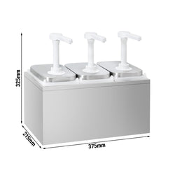 Dozownik do sosów - 3x 2 litry - włącznie z podstawą ze stali nierdzewnej