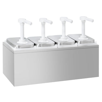 Dozownik do sosów - 4x 2 litry - włącznie z podstawą ze stali nierdzewnej - Prime Gastro