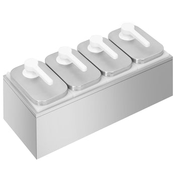 Dozownik do sosów - 4x 2 litry - włącznie z podstawą ze stali nierdzewnej - Prime Gastro