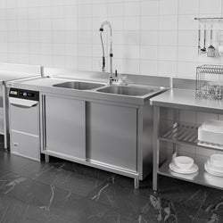 Szafka zlewozmywakowa dla zmywarki do naczyń - 2000x700mm - z 2 zlewami po prawej stronie