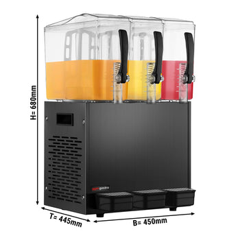 Dozownik soku - 3x 10 litrów - Czarny - Prime Gastro