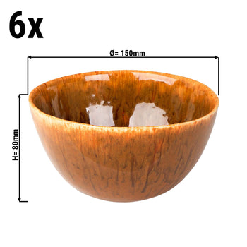 (6 sztuk) RUSTIQUE - Miska - Ø 15 cm - Brązowy - Prime Gastro