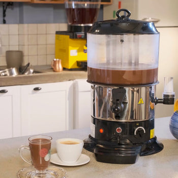 Dozownik czekolady - 9 litrów - czarny/srebrny - Prime Gastro