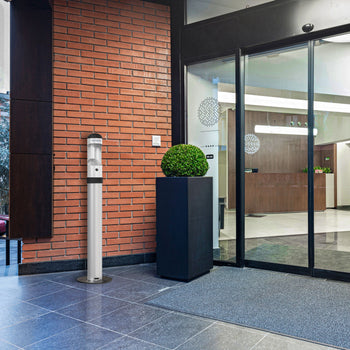 Aluminiowa popielniczka na cokole - biała - Prime Gastro