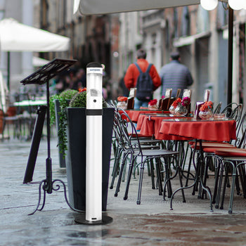 Aluminiowa popielniczka na cokole - biała - Prime Gastro