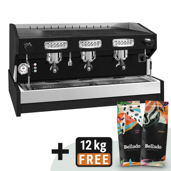 Ekspres z portafiltrem "Eminence" - 3 grupy - włącznie z systemem wstępnej infuzji - czarny - Prime Gastro