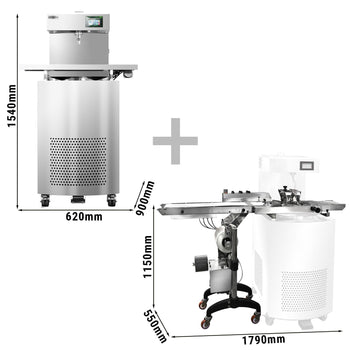 Urządzenie do temperowania czekolady - z kranem wylotowym - Chocotemper - włącznie z półką ze strefą glazurowania - Prime Gastro