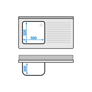 Stół zlewozmywakowy PREMIUM - 1200x700 mm - z półką dolną i 1 zlewem po lewej stronie - Prime Gastro
