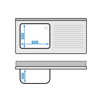 Stół zlewozmywakowy PREMIUM - 1400x700mm - z półką dolną i 1 zlewem po lewej stronie - Prime Gastro