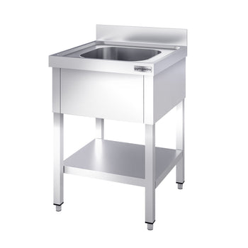 Stół zlewozmywakowy PREMIUM - 600x700mm - z dolną półką i 1 zlewem - Prime Gastro