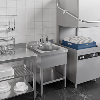 Stół zlewozmywakowy ECO - z dolną półką i 1 zlewem - Prime Gastro