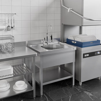 Stół zlewozmywakowy PREMIUM - 800x700mm - z dolną półką i 1 zlewem - Prime Gastro