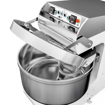 Mikser spiralny do ciasta piekarniczego - 298 litrów / 200 kg - 2 prędkości - ze stałą dzieżą - 2 silniki - Prime Gastro