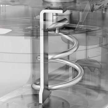 Mikser spiralny do ciasta piekarniczego - 298 litrów / 200 kg - 2 prędkości - ze stałą dzieżą - 2 silniki - Prime Gastro