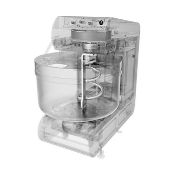 Mikser spiralny do ciasta piekarniczego - 368 litrów / 250 kg - 2 prędkości - ze stałą dzieżą - 2 silniki - Prime Gastro