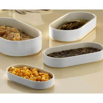 (12 sztuk) PERA biała - miska / talerz owalna - 16 x 8 cm - Prime Gastro