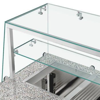 Stół Sałatkowy PREMIUM - 1515mm - 2 drzwi - dla 4x GN 1/1 - szklana nadstawka- 1 półka - oświetlenie LED - Prime Gastro